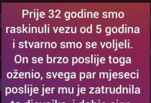 Prije 32 godine smo raskinuli vezu od 5 godina i stvarno smo se voljeli. On se brzo poslije toga oženio..