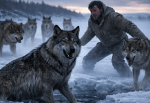 Jedan čovek je spasio trudnu vučicu koja je tonula u ledenu vodu, ali nije mogao ni da zamisli kakva će noćna mora ovaj čin dobrote postati za njega… 😱😲