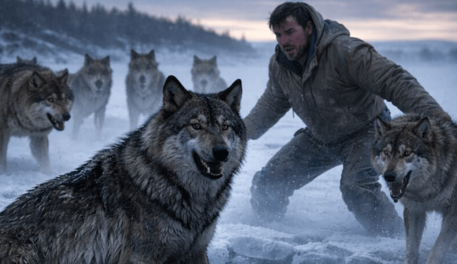 Jedan čovek je spasio trudnu vučicu koja je tonula u ledenu vodu, ali nije mogao ni da zamisli kakva će noćna mora ovaj čin dobrote postati za njega… 😱😲