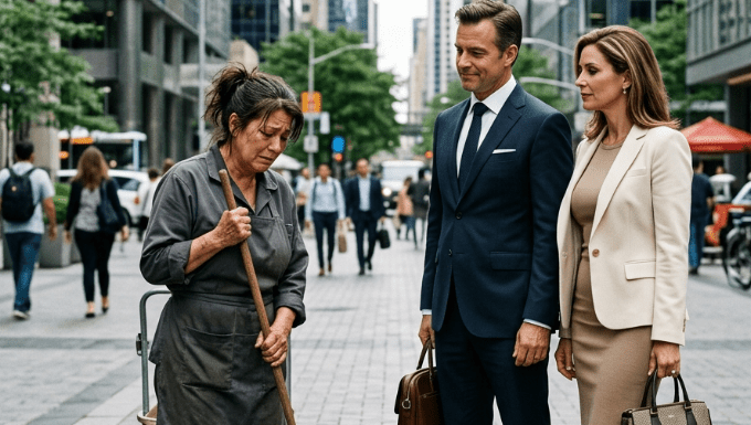 Ponizio me jer sam čistila ulicu — nije znao da sam vlasnica zgrade u koju ulazi