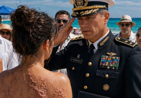 Ponizili su je na plaži u Cancúnu zbog njezinih ožiljaka, sve dok admiral nije otkrio istinu koju je njezin otac skrivao 5 godina