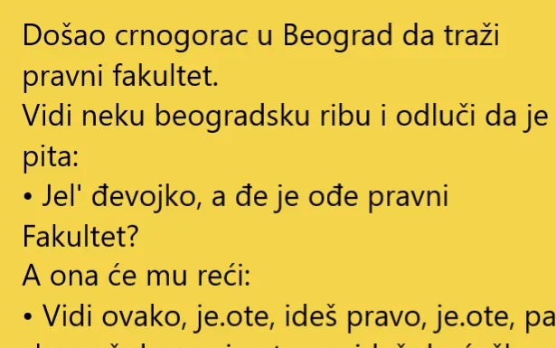 VIC DANA !! CRNOGGORAC U BEOGRADU