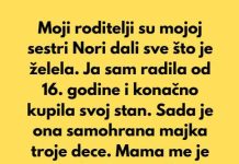 Apsolutno odbijam da se odreknem svog stana zbog svoje sestre i njene troje dece.