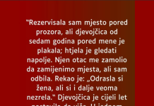 “Rezervisala sam mjesto pored prozora…”