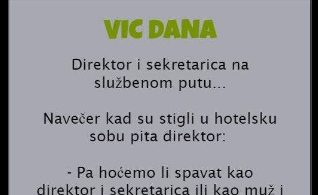 VIC DANA: Direktor i sekretarica na službenom putu VIC DANA: Direktor i sekretarica na službenom putu - featured image