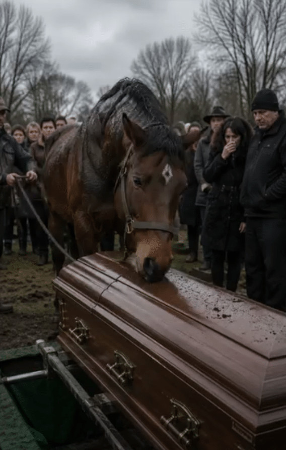 😱 Tijekom sprovoda 60-godišnjeg farmera njegov se vjerni konj iznenada otrgnuo s farme, ujurio na groblje i počeo snažno udarati kopitima po lijesu. Nekoliko muškaraca pokušalo je odvući životinju, ali činilo se kao da konj zna nešto što ljudi ne znaju. - featured image