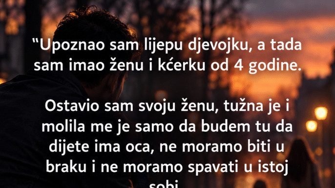 “Upoznao sam lijepu djevojku, a tada sam imao ženu i kćerku od 4 godine” “Upoznao sam lijepu djevojku, a tada sam imao ženu i kćerku od 4 godine” - featured image